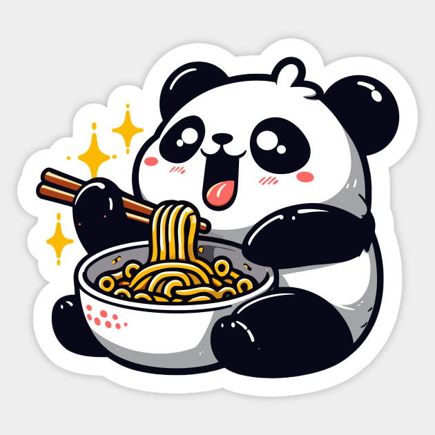 Panda Eating Ramen Sticker by PhotoSphere